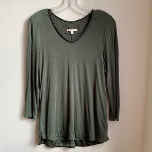 Anthropologie Pure + Good olive green top